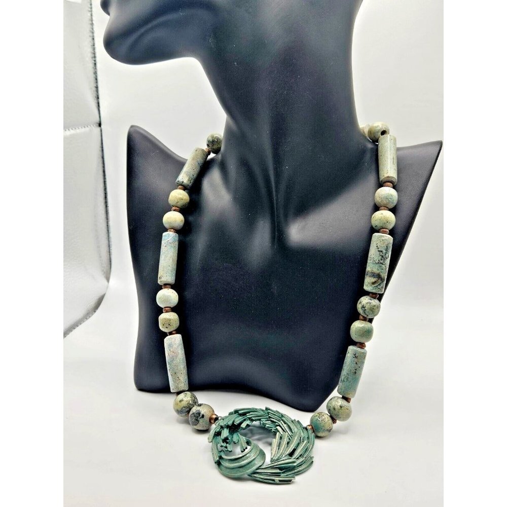 BSK Aventurine Stone and Green Art Necklace